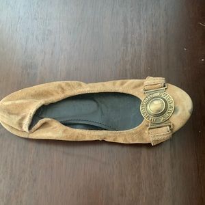 Burberry suede flats with medallion buckle size 7